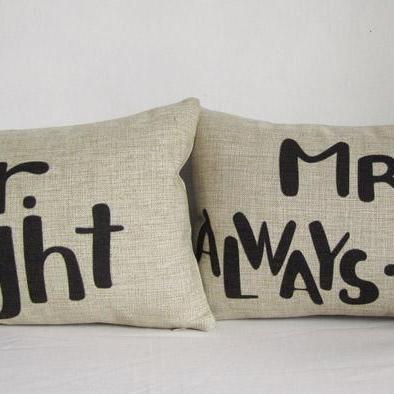 1 Pair of Mr.right Mrs.always right..